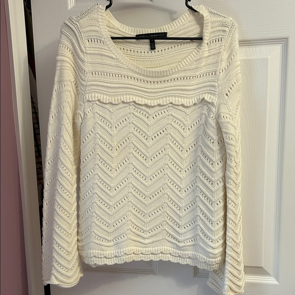 White House Black Market Ivory Knit Top